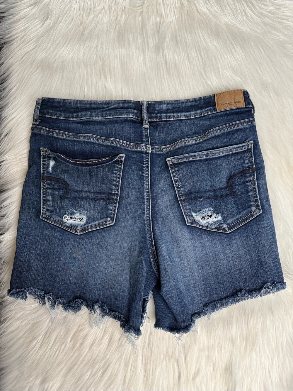 American Eagle Distressed Super Hi Rise Denim Shortie